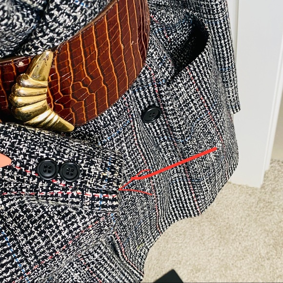 Black & White Oversized Versatile Wear Tweed Blazer Jacket - Picture 11 of 12